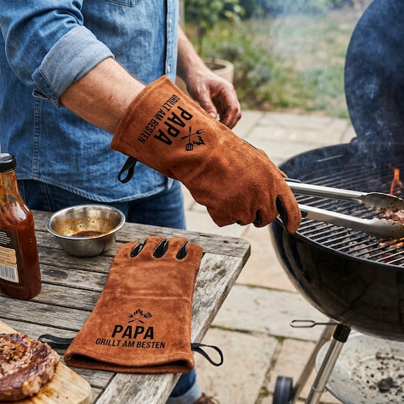 Grillhandschuh personalisiert, Vatertagsgeschenk, Grillzubehör, Grillen, Vatertag, Grillgeschenk, Papa Geschenk, Grillhandschuhe