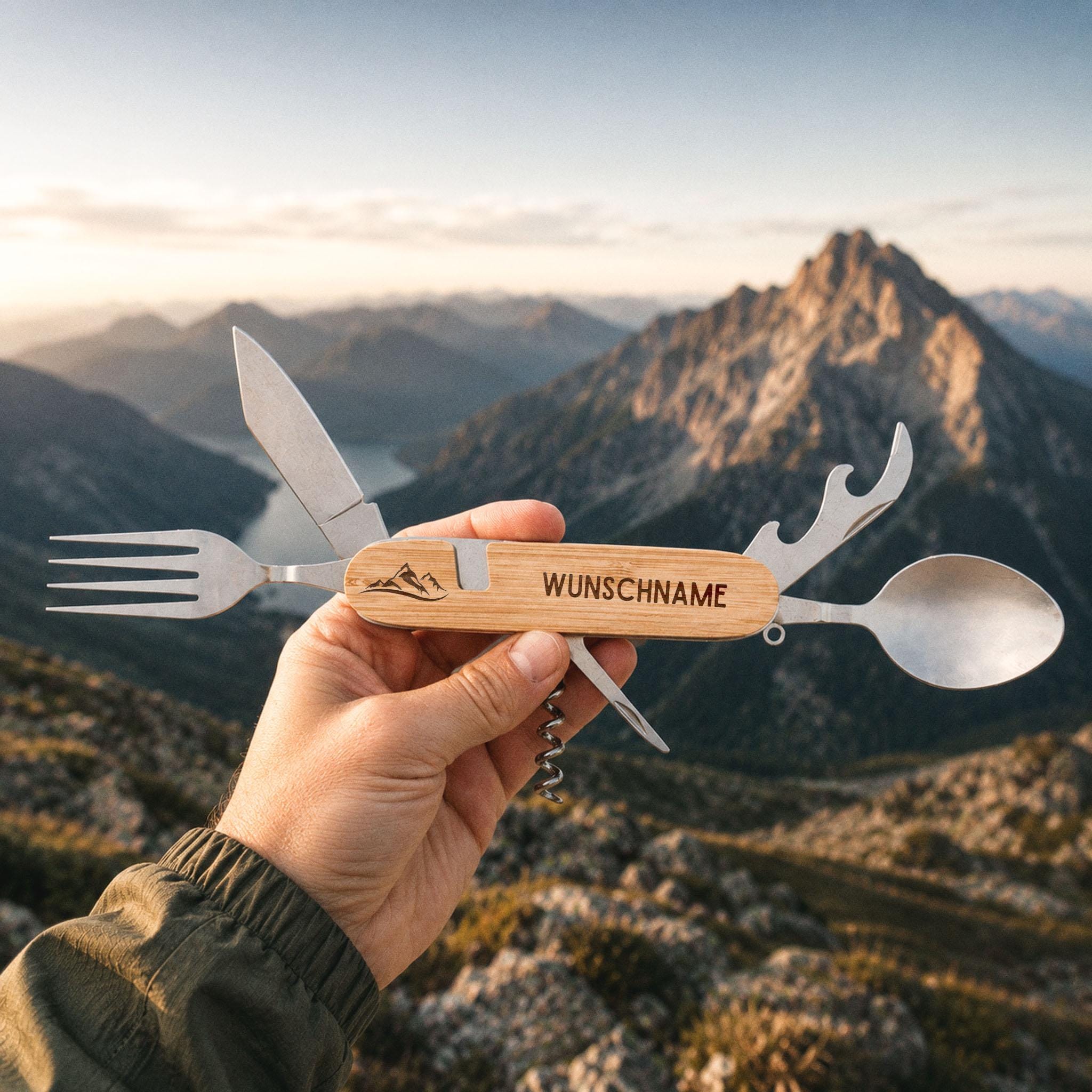 Wandern Geschenk, Camping, Besteck Multitool, Taschenmesser, Geschenke Für Männer, Campingbesteck, Wanderbesteck, Camping Zubehör