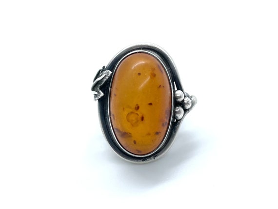 Baltic Amber Ring Leaf Design Size 7 Baltic Amber Ring Leaf Design Size 7