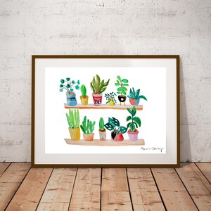 Plant Watercolor Painting | Succulent Art | House Plants Print
