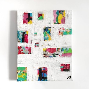 Floating euphoria. 30x24 cm. Acrylic on canvas. Original abstract painting. Geometric art