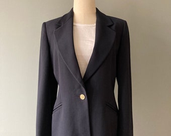 Ungaro 1990s navy wool jacket, golden buttons / Medium