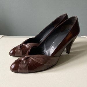Christian Dior 1980s brown leather pumps / EU 38,5