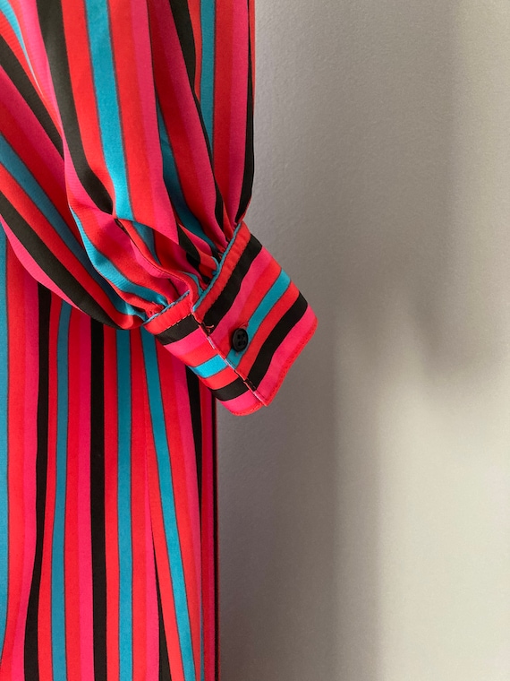 Caroline Rohmer 1970s stripes dress, large bow co… - image 6