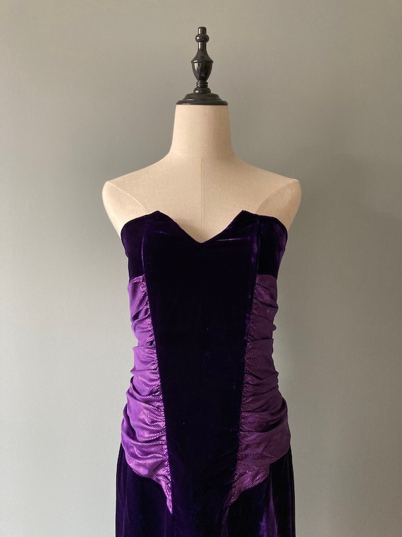 Lanvin, Lanvin 1980s purple velvet dress / medium