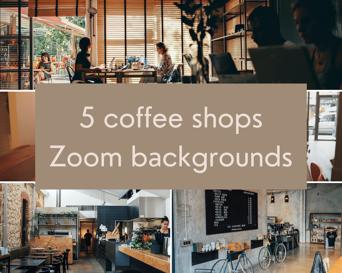 Zoom Backgrounds / Backdrop / Coffee Shop Background / Etsy