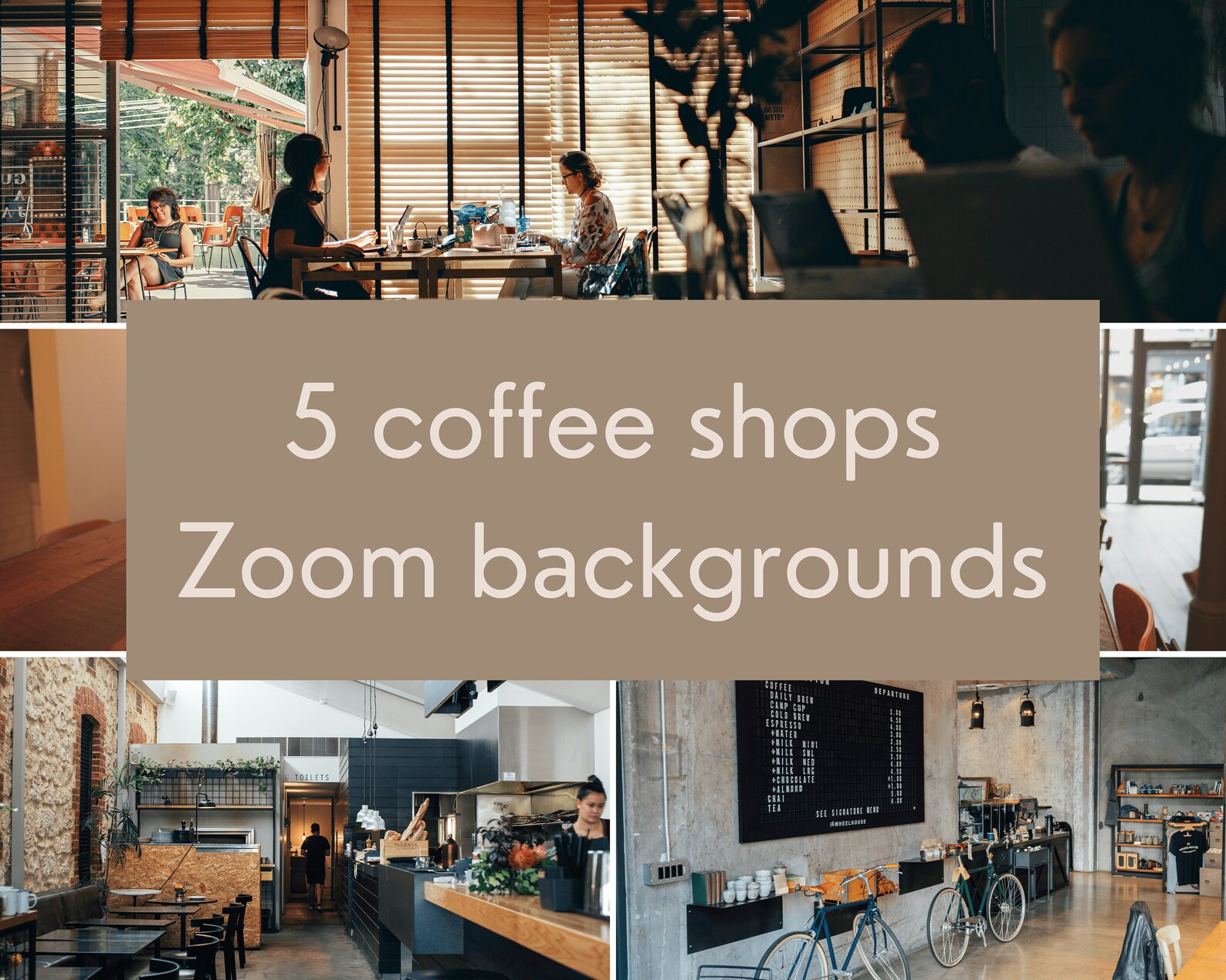 Zoom Backgrounds / Backdrop / Coffee Shop Background / Etsy