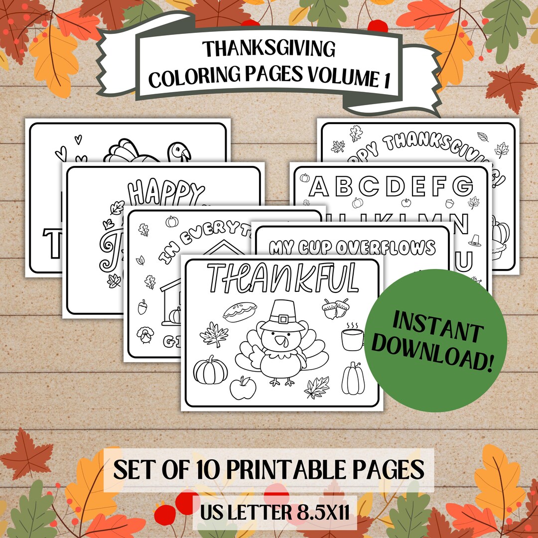 Instant Christian Thanksgiving Coloring Pages for Kids | Thankful ...