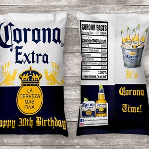Corona Beer Inspired Chip Bag and Bottle Label, Party Favor, Custom Beer Label,  Corona Labels, Birthday Beer, Party Beer