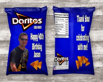 Doritos Inspired Chip Bag, Doritos, Birthday Chip bag, Treat Bags, Custom Bags, Personalized Chip Bags, Cool Ranch