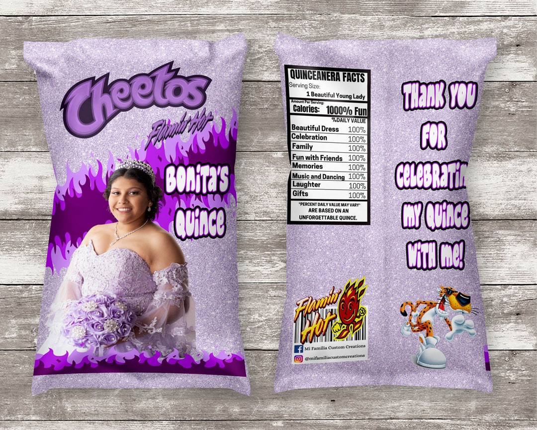 Cheetos Chip Bag, Flamin Hot Party Favor, Quince Cheetos Chip Bags, Hot