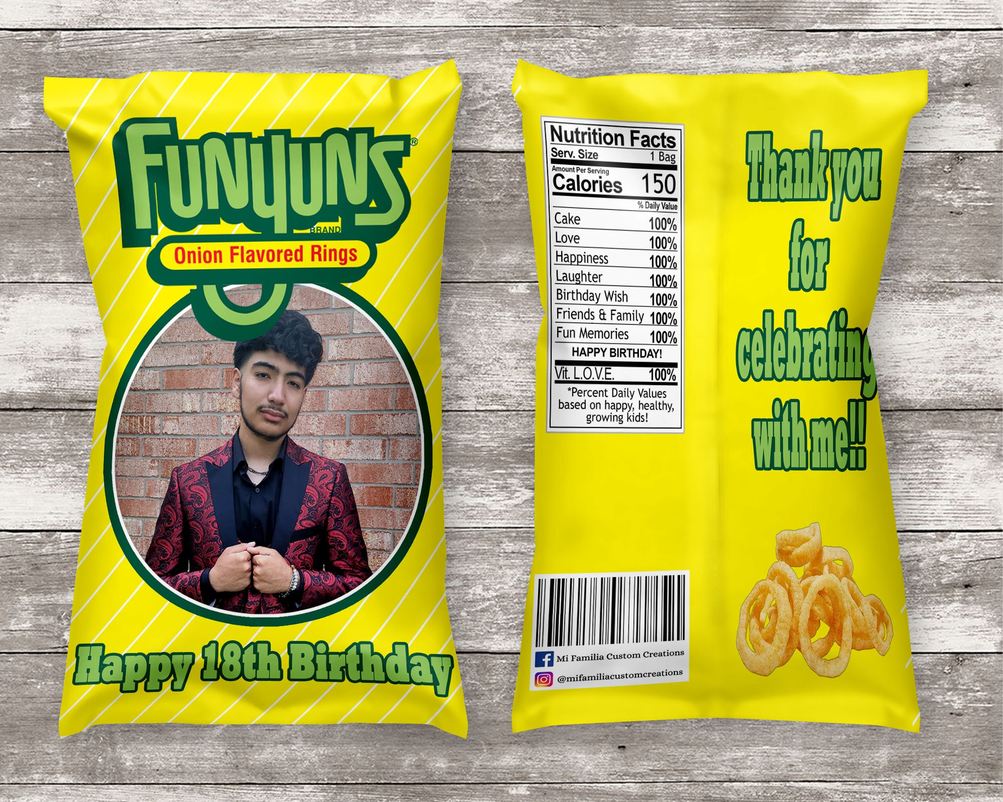 Funyuns Inspired Chip Bag Funyuns Birthday Chip Bag Treat Etsy