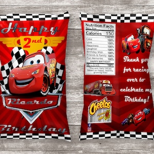 Cars Chip Bag, Party Favor, Chip Bags, Cars Birthday, Cars Treat Bags, Cars Party
