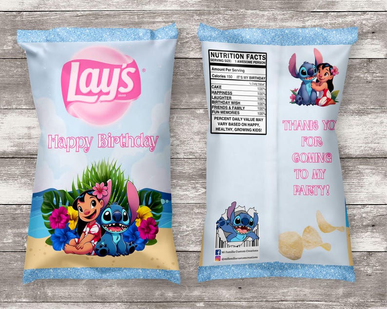 Lilo & Stitch Birthday Bundle, Stitch Lilo Birthday Chip Bags, Stitch ...
