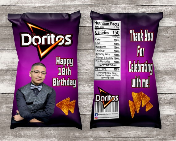 Doritos Inspired Chip Bag Doritos Birthday Chip Bag Treat - Etsy