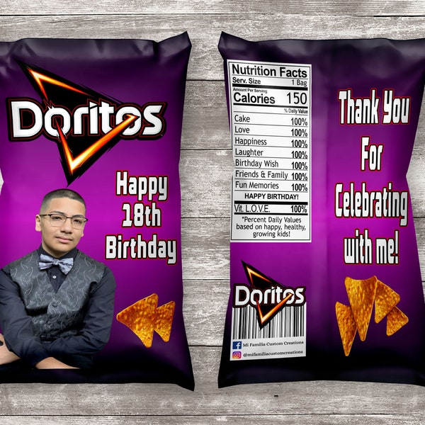 Doritos Inspired Chip Bag, Doritos, Birthday Chip bag, Treat Bags