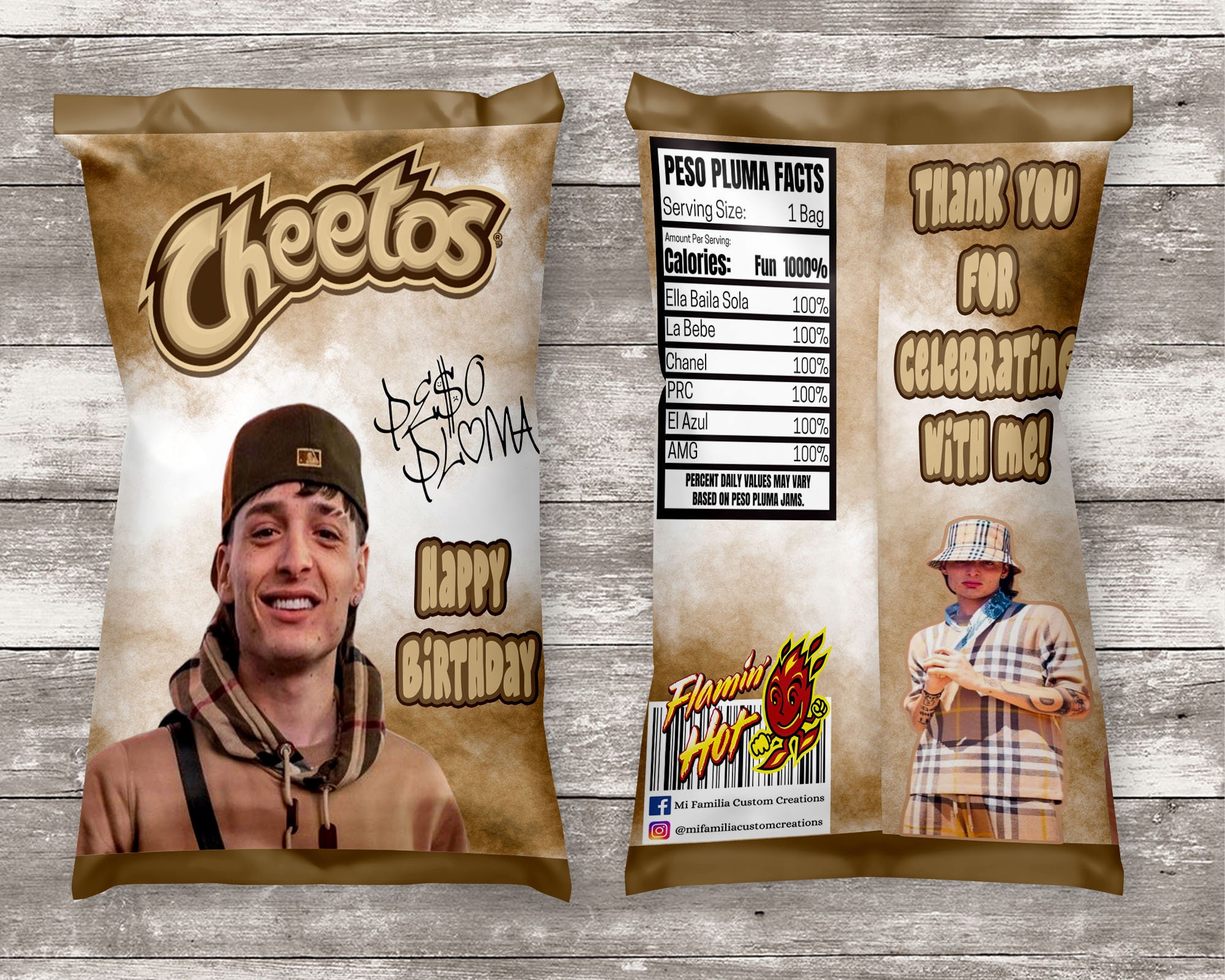 Peso Pluma Inspired Chip Bag Cheetos Peso Pluma Birthday Etsy Australia