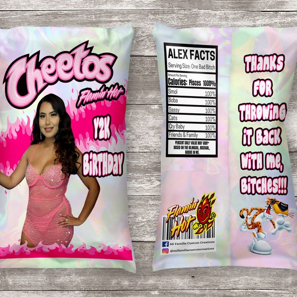 Cheetos Chip Bag, Flamin Hot Party Favor, Cheetos Chip Bags, Hot Birthday, Cheetos Wedding, Bachelorette Party
