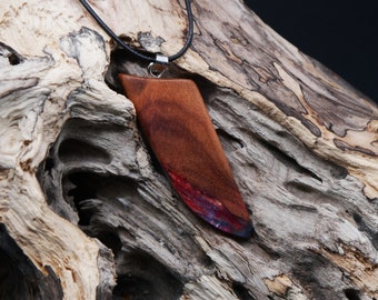 Tooth-shaped pendant made of wood and epoxy resin - wood resin pendant - wooden jewelry - epoxy resin - resin - unique