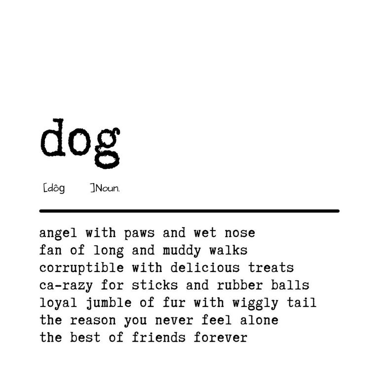 Dog Definition Print Room Decor Dog Definition Art Print Etsy UK