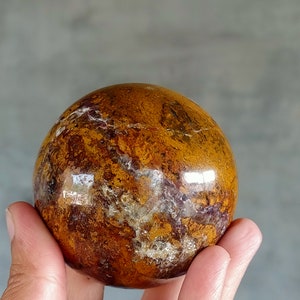 Unique Red Rare 65 MM Large Red King Cobra Jasper Stone Sphere | Metaphysical Crystal Healing | Gifting