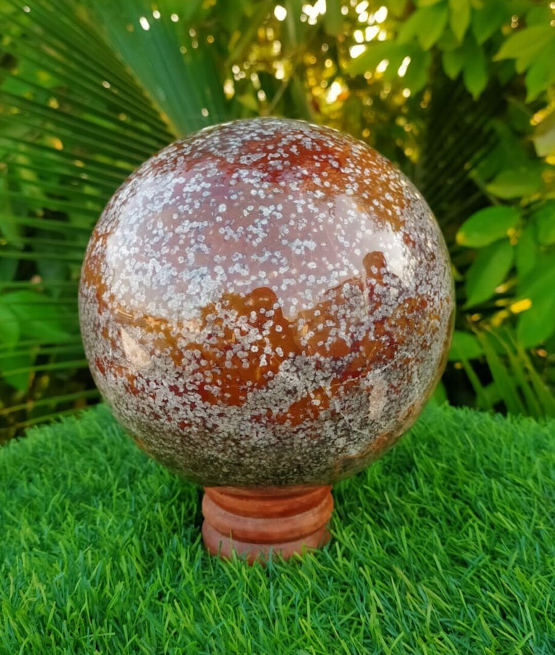 Poppy Sphere 170MM Poppy Jasper Sphere: Red, Yellow, Pink Cobra Jasper Stone - Etsy