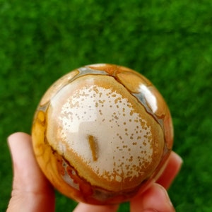 WOW 60 MM Natural amarillo y rojo King Cobra Jasper Esfera / Energía curativa de cristal metafísico / Regalos / Decoración del hogar / curación de cristal