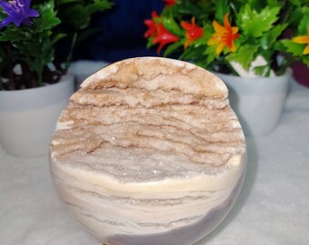 Stunning 76 MM Large Natural Agate Druzy Sphere High Quality polished Metaphysical crystal Healing| Home Decor|| Meditation
