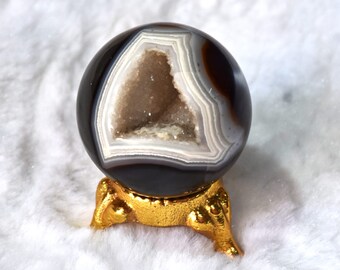 50 MM large druzy agate sphere for metaphysical healing energy
