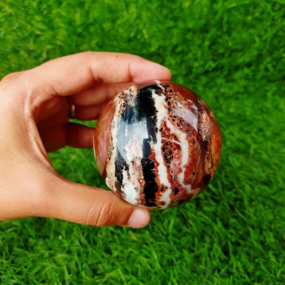 Buy 68 MM Natural Crazy Red and Black Agate Polished