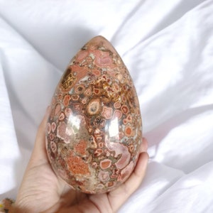 Stunning 150 MM Large Pink Cobra Jasper Egg Metaphysical Crystal Healing Energy |Well Polished Done| Meditation| Energy Power