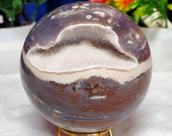 Gorgeous 88 MM Large Natura Agate Druzy Sphere High Quality Metaphysical crystal Healing Energy| Gifting| Home Decor