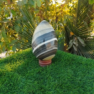 Unique 20 CM XL Zebra calcite egg | Metaphysical Healing Energy | Gifting