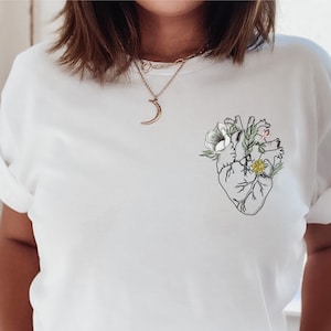 Plant Heart T-shirt | Floral Heart Sweatshirt | Flowers Heart Shirt | Cardiac Tee Shirt| Gift For Nurse | Cardiac Nurse T Shirt