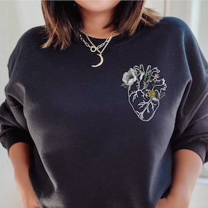 Plant Heart Sweatshirt | Floral Heart Shirt | Flowers Heart Shirt | Cardiac Tee Shirt| Gift For Nurse | Cardiac Nurse T Shirt