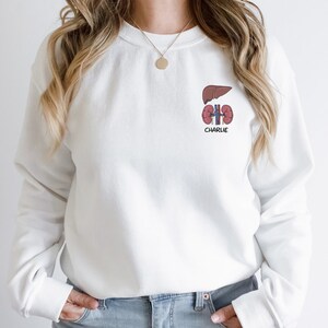 Personalized TICU Sweatshirt - Kidney & Liver Design | Transplant ICU | Transplant Intensive Care Unit