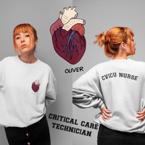 Custom CVICU Sweatshirt | Critical Care Tech | RN Gift | Cardiovascular Intensive Care Unit | Unisex Crewneck Sweatshirt | CVICUS#003