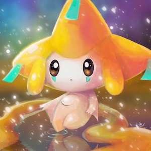 Jirachi On Textured Art Paper