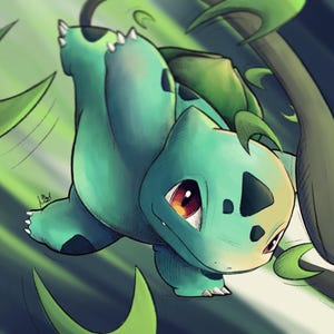 Bulbasaur Textured Art Print