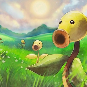 Bellsprout auf strukturiertem Kunstpapier 8x10