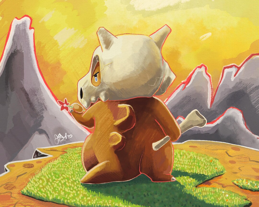 Cubone Textured Art Print - Etsy