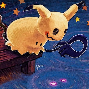 Mimikyu Gazing at True Form Art Print 11x17