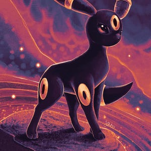 Umbreon Hand Drawn Art Print 11x17