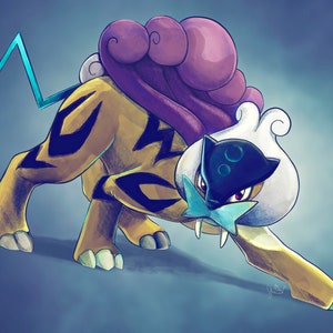 Raikou On Textured Art Paper