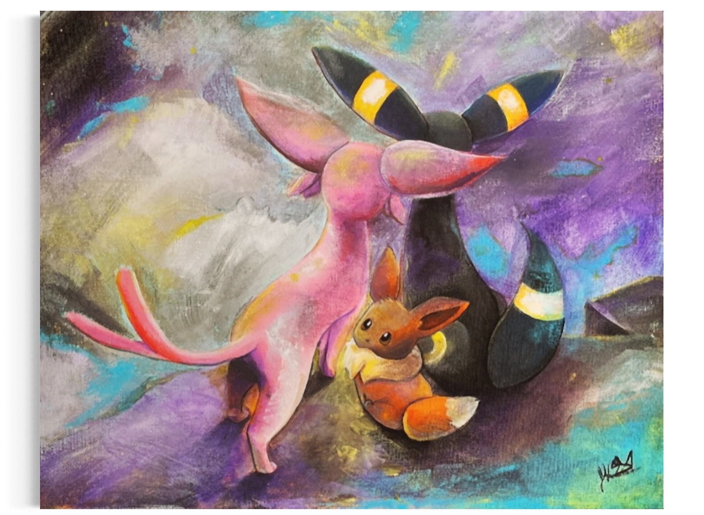 Umbreon pokemon watercolor Poster by Mihaela Pater - Fine Art America