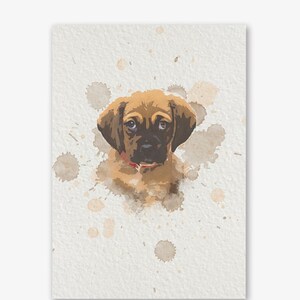 Custom Watercolor Pet Portrait from Photo, Water Color Dog Painting, Memorial Pet Gift, Personalized Cat Poster