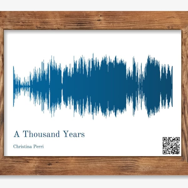 1st Anniversary Gift, Custom Sound Wave Print, Soundwave Art with QR Code Song, Wedding Song Gift