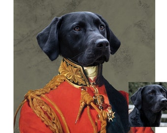 Renaissance Pet Portrait From Photo, Royal Pet Portrait, Custom Pet Drawing for your Dog and Cat, Funny Dog Portrait