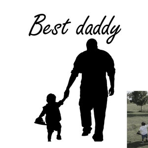 Fathers Day Gift, Personalized Silhouette Portrait from Photo, Birthday Present for Dad from Daughter, Wife, Or Son