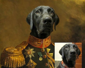 Royal Pet Portrait From Photo | Custom Renaissance Drawing for your dog and cat [Digital only]